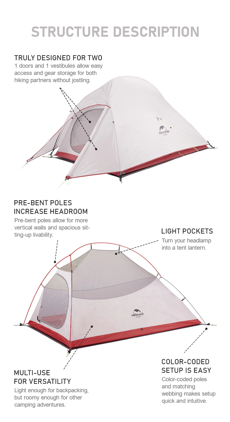 Cheap Goat Tents  Cloud Up 1 2 3 Tent Ultralight Professional Self Standing 20D Nylon With Free Mat for Outdoor Camping Hiking Tents 
